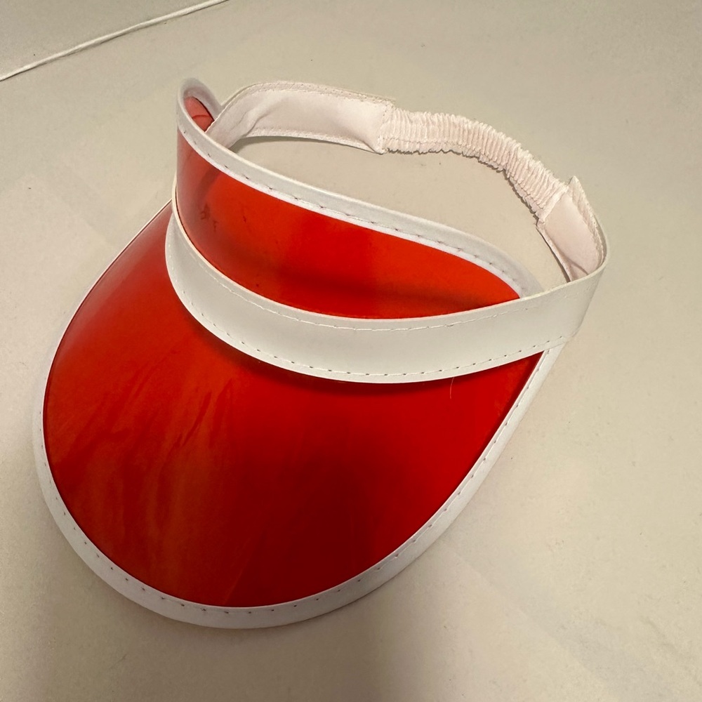 Red and White Visor Cap